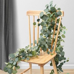 2 PCS Artificial Eucalyptus Garland 5.9FT Faux Silver Dollar Greenery Garland