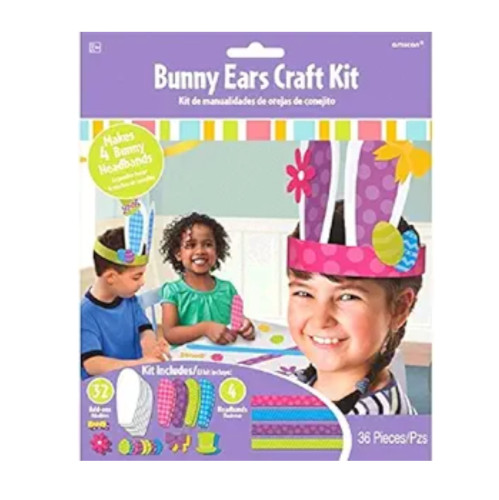 Amscan Egg-Stra Special Easter Party Springtime Bunny Ears Accessory Craft Kit,