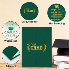 Graduation Guest Book 2026, Green and Gold Graduation Decorations Class of 20…