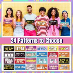 24 Designs Fun Photo Booth Props Fun Colorful Party Sign Decor Double Sided
