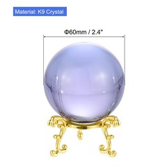 1Set 60mm/2.4″ K9 Crystal Ball Decorative Ball w Box and Metal Stand Purple