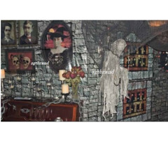 DUNGEON BRICK WALL Scene Setter Halloween party Haunted House wall backdrop