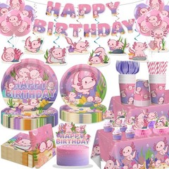 Axolotl Birthday Decorations Set for Girls