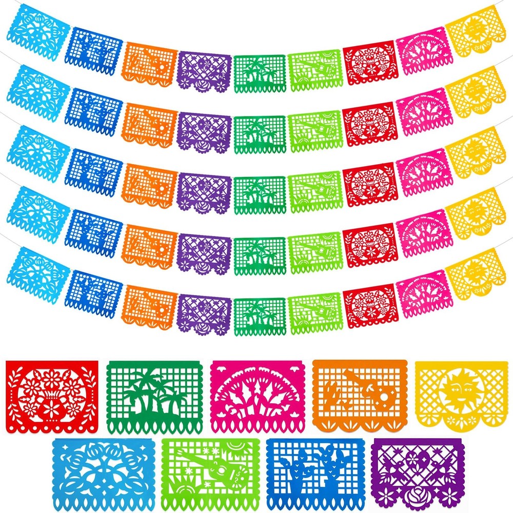 DomeStar 5 Packs 90 Ft Cinco De Mayo Mexican Party Banner, Fiesta Party Decor…