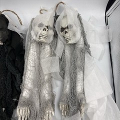(4) New NWT Halloween Hanging Ghost Spooky Grim Reaper Skeleton Garden Decor 20″