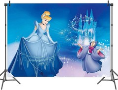 Cinderella Princess Birthday Party Supplies Party Backdrop Photo Background 5×3′