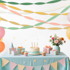 6 Rolls Crepe Paper Streamers Pastel Backdrop for Birthday Baby Shower DIY Decor