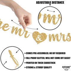 Gold Glitter Future Mr & Mrs Banner – 10 Feet, Pre-Strung | Future Mr and Mrs…