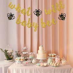 What Will Baby Bee Banner, Bumble Bee Theme Baby Shower Party Decorations, Mo…