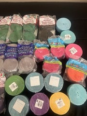 PARTY CREPÉ PAPER STREAMERS LOT MIXED COLORS NEW