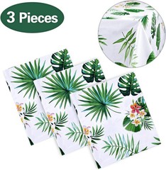 3 Pack Hawaiian Luau Tablecloths for Party Decoration, Hawaii Disposable Plastic