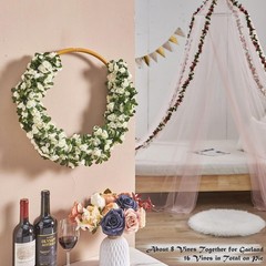 8 Pcs x 8.2 ft Flower Garland Artificial Rose Vine Flowers with Green Leaves