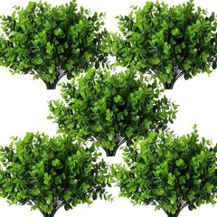 RECUTMS 8 Bundles Artificial Bushes Greenery Plants Stems Faux 8 Pcs, Green