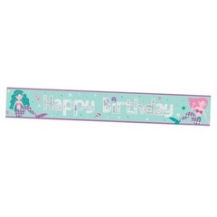 Multicolor Foil Banner – 12′ (Pack Of 1) – Blue Green Birthday Mermaid