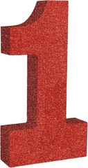 TONIFUL 7.8 Inch Red Glitter Number 1 Table Centerpiece 0-9 Birthday