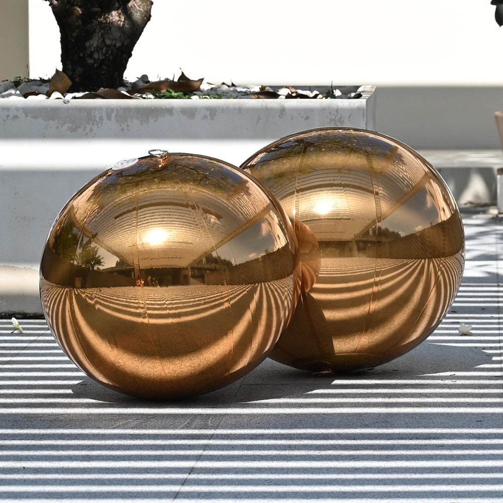 Yescom 2PCS 20″ Big Shiny Inflatable Mirror Ball Reusable Hanging Multicolor