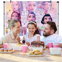 Cute Cartoon Backdrop Anime Birthday Backdrop Birthday Party Photo Backdrops Top