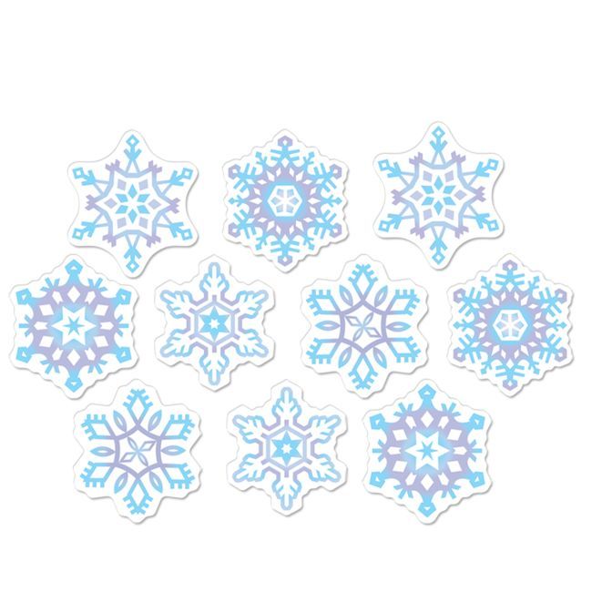 Mini Snowflake 4 1/2-Inch Cutouts 10 Pack Paper Winter Christmas Decoration