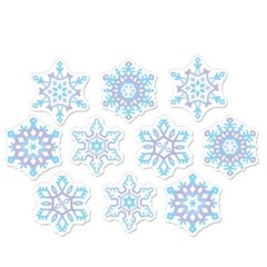 Mini Snowflake 4 1/2-Inch Cutouts 10 Pack Paper Winter Christmas Decoration