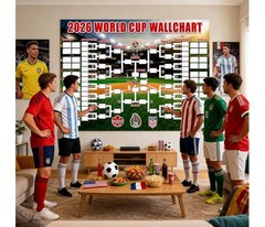 2026 World Cup Soccer Wallchart Banner Bracket 71×43 Inches New
