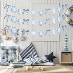 Bow Starfish and Shell Banner, Beach Bachelorette Party Decorations Seashell …