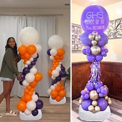 Balloon Column Stand Kit Set of 2, 7 Feet Height Adjustable Balloon Tower Pil…