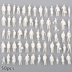 50/100pcs Scale Mixed Model Railway Train People Figures Miniature White 25mm