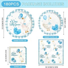 Blue Goose Theme Plates & Napkins – Pack of 180