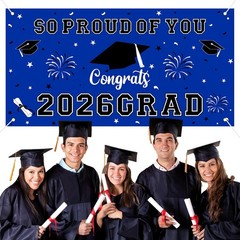 66×34″ 2026 Graduation Backdrop Banner Congrats Grad Class of 2026 Party Decor