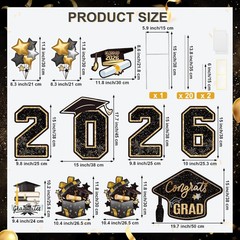 Large 11 PCS Graduation Yard Signs, Class of 2026 Congrats Grad Outdoor Lawn Yar