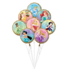 Disney Princess Once Upon A Time Foil Balloon Bouquet Party Decoration Set