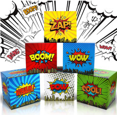 Hushee 6 Pcs Large Hero Party Decorations Boxes 12 Inch Hero Party Centerpieces