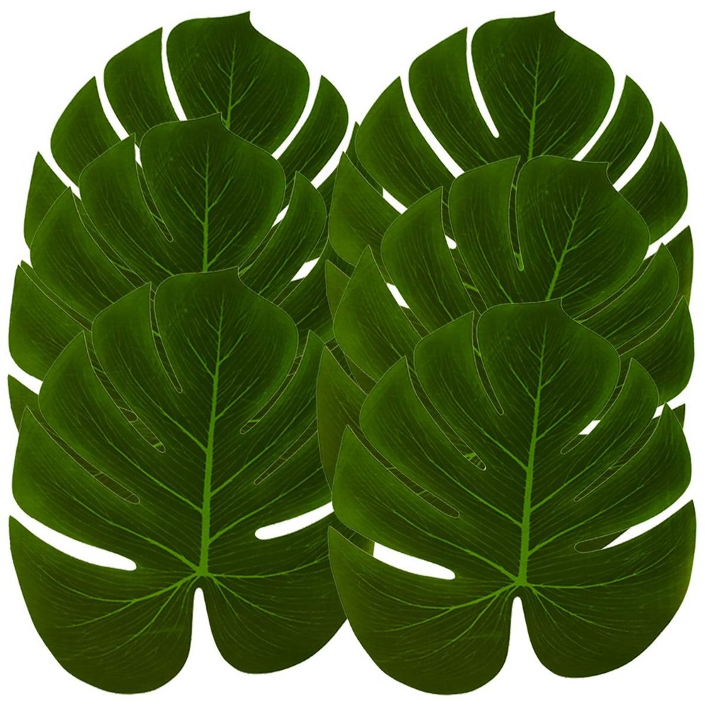 Hopeak Artificial Palm Leaves 24 Pieces 11.4»x 13.4» (24 Pieces), Green