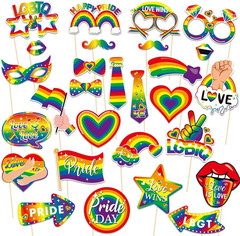 Photo Booth Props, 24PCS Photobooth Props, Funny Photo Props Party Props Access