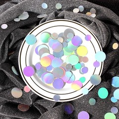 400PC Circle Dots Iridescent Confetti for Birthday Decorations Round Table Sc…