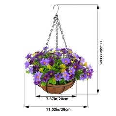 Artificial Hanging Basket Cloth, Plastic, And Metal Easy To Hang For Balcony