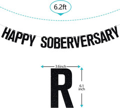 Happy Soberversary Banner, Happy Sober Anniversary Decor, Happy Sobriety, Celebr