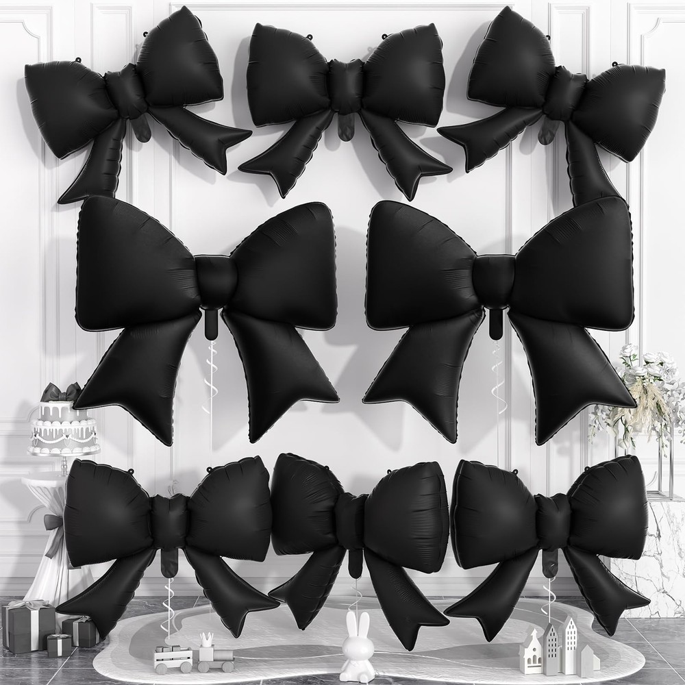 Black Bow Foil Balloons,38Inch and 21Inch Different Sizes Bow Helium Balloon …