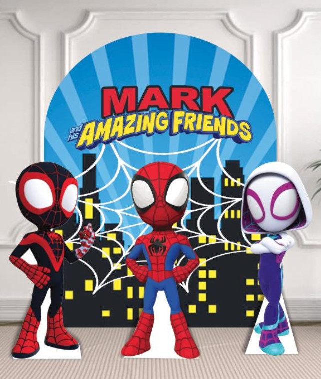 Spidey & his amazing friends backdrop, Spidey props, Spidey cutouts, Party decor