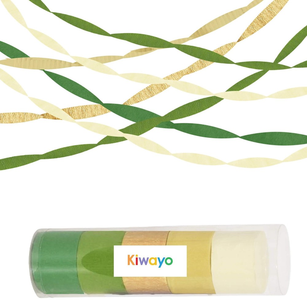Party Decorations, Green Gold Crepe Streamers Party Decorations(5 Rolls) for …