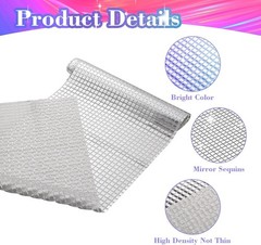 4 Packs Glitter Disco Party Table Runner 12 x 108 Inches Mirror Silver Foil