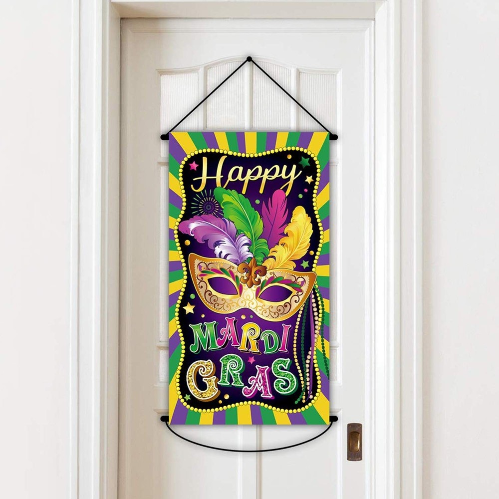 Mardi Gras Door Banner New Orleans Party 1 Count (Pack of 1), Purple