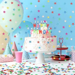 Rainbow Star Confetti Glitter Scatter Metallic Sequin Sprinkles Decor