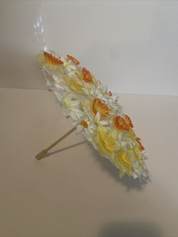 Spring/Summer Parasol Adorned With Flowers-Handcrafted- Photo Prop/Centerpiece