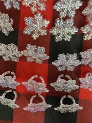 Snowflake Cupcake Topper Rings 24 pc Cake Decoration Christmas Glitter 1.5″