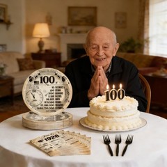 100th Birthday Party Decorations – 96 Pcs Vintage 1926 Tableware Set for 24 Gues
