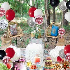 Red and Black Balloon Arch Kit,Red and Black Balloons, 60pcs Black Red White …
