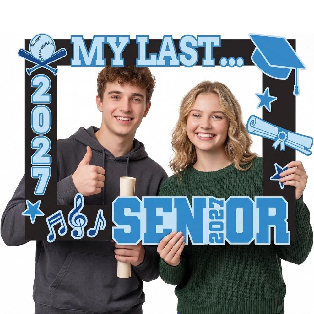 2027 Senior Photo Booth Props Set 32 x 21 Inch My Last Senior Photo Booth Fra…
