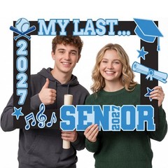 2027 Senior Photo Booth Props Set 32 x 21 Inch My Last Senior Photo Booth Fra…