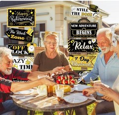 Retirement Party Decorations 20 Pieces Happy Retirement Party Signs for Black an